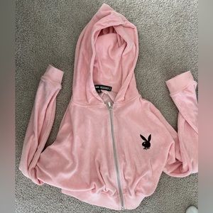 Cropped Pink Playboy Missguided Hoodie